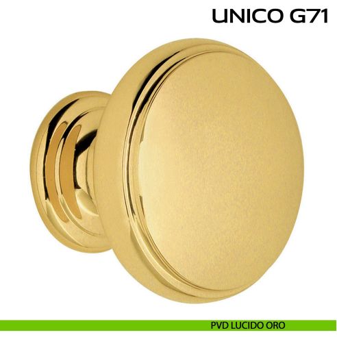 Pomolo per porta fisso Unico G71 Reguitti pvd oro