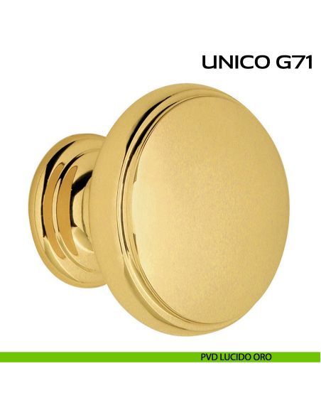 Pomolo per porta fisso Unico G71 Reguitti pvd oro
