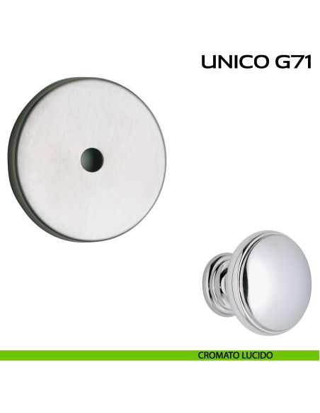 Rosetta diametro 70 mm per pomolo per porta fisso Unico G71 Reguitti cromato