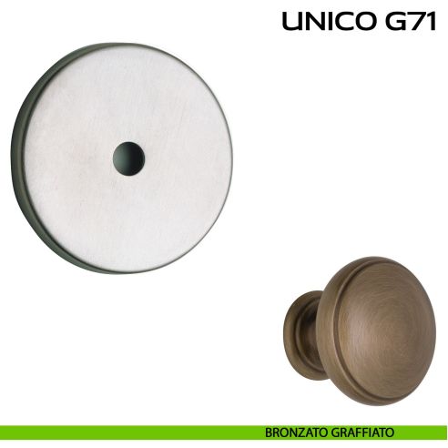 Rosetta diametro 70 mm per pomolo per porta fisso Unico G71 Reguitti bronzato