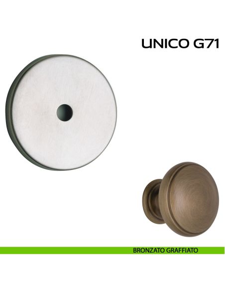 Rosetta diametro 70 mm per pomolo per porta fisso Unico G71 Reguitti bronzato