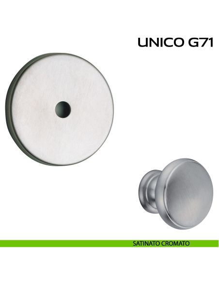 Rosetta diametro 70 mm per pomolo per porta fisso Unico G71 Reguitti satinato