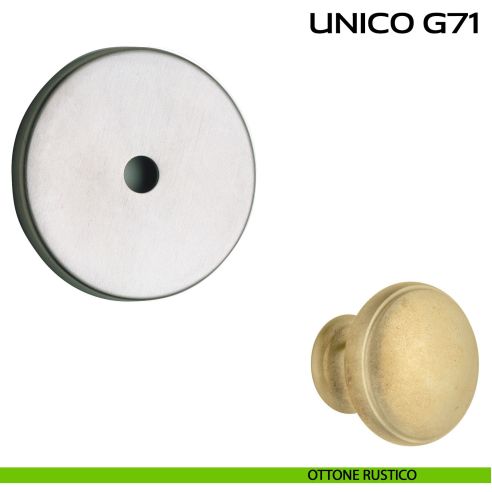 Rosetta diametro 70 mm per pomolo per porta fisso Unico G71 Reguitti rustico