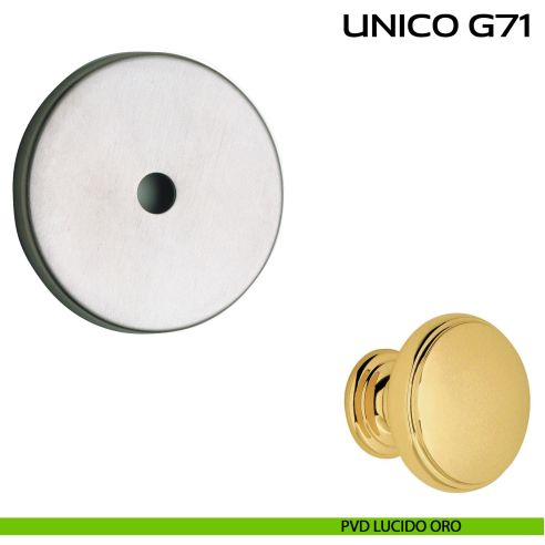 Rosetta diametro 70 mm per pomolo per porta fisso Unico G71 Reguitti pvd oro