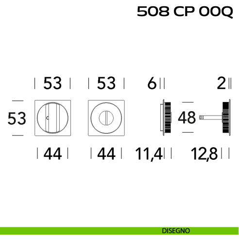 Placche incasso quadrate con nottolino 508 Reguitti disegno