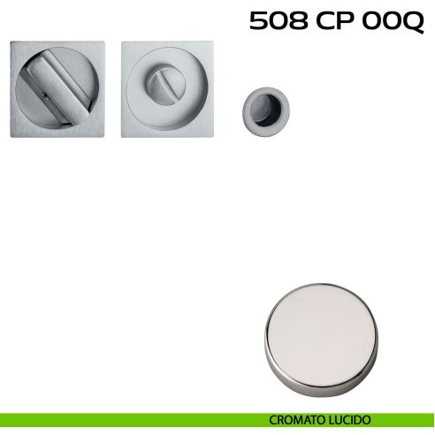 Kit placche incasso quadrate con nottolino 508 Reguitti con frontalino di trascinamento lucido