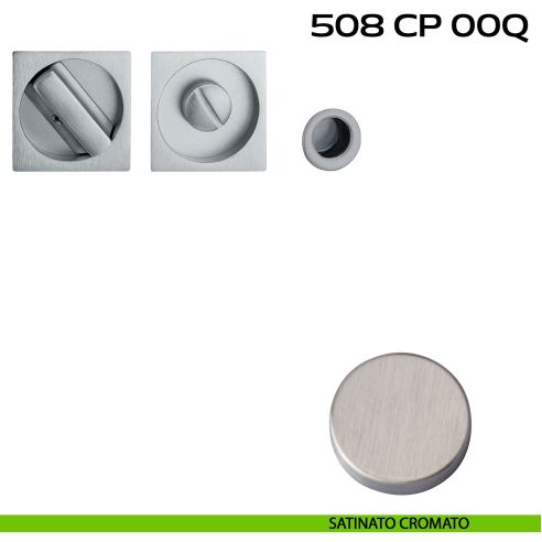 Kit placche incasso quadrate con nottolino 508 Reguitti con frontalino di trascinamento satinato