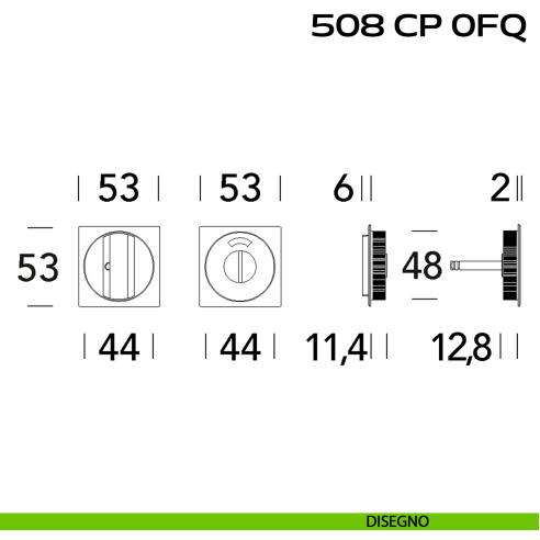 Placche incasso quadrate con nottolino 508 Reguitti con libero/occupato disegno