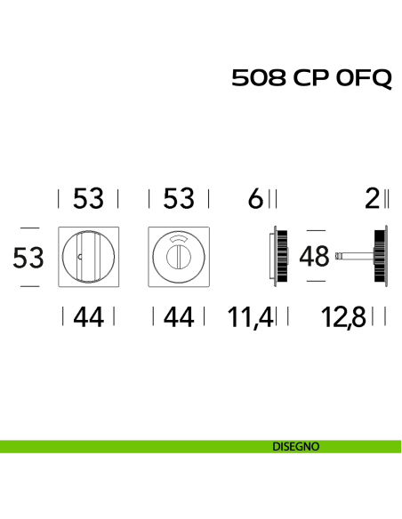 Placche incasso quadrate con nottolino 508 Reguitti con libero/occupato disegno