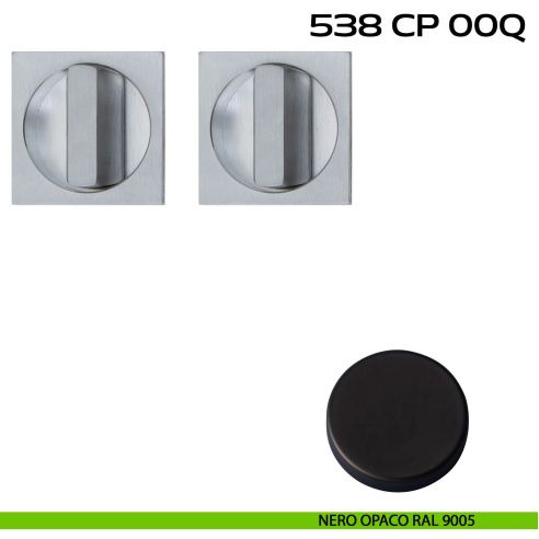 Placche incasso quadrate con doppio nottolino Reguitti 538 nero