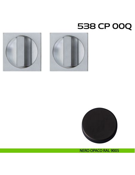 Placche incasso quadrate con doppio nottolino Reguitti 538 nero