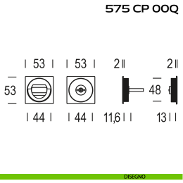 Placche incasso quadrate con nottolino ad anello Reguitti 575 2