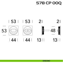Placche incasso quadrate con nottolino ad anello e folle Reguitti 578 2