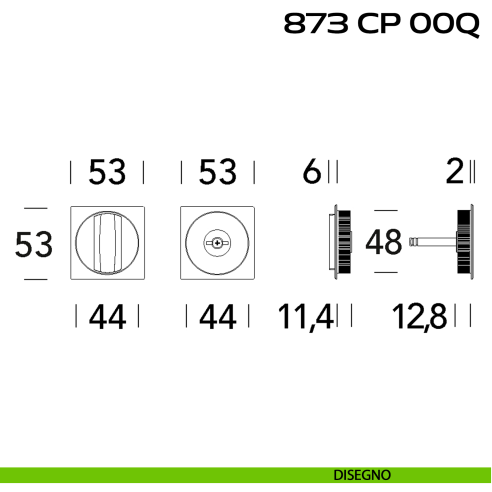 Placche incasso quadrate con nottolino Reguitti 873 disegno