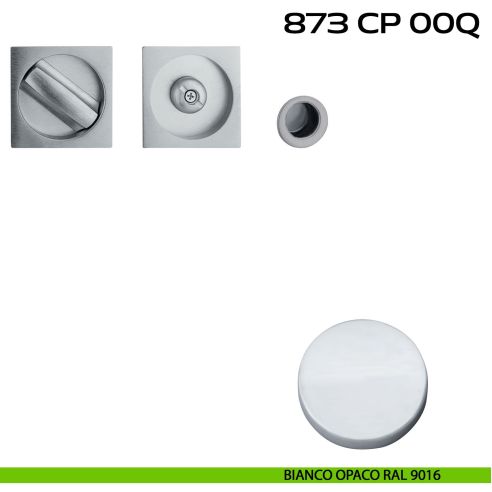 Kit placche incasso quadrate con nottolino Reguitti 873 con frontalino di trascinamento bianco