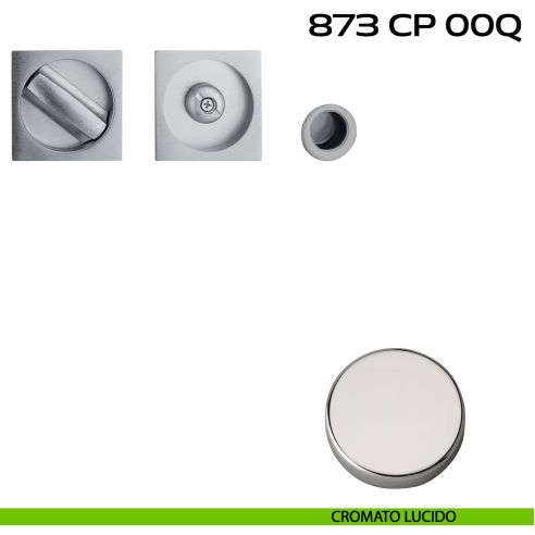 Kit placche incasso quadrate con nottolino Reguitti 873 con frontalino di trascinamento lucido