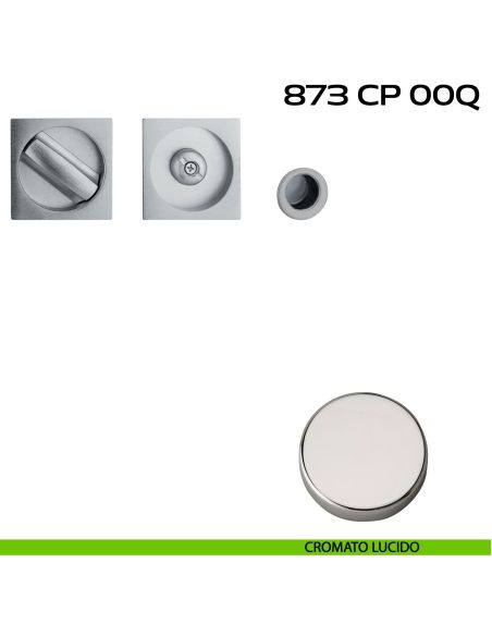 Kit placche incasso quadrate con nottolino Reguitti 873 con frontalino di trascinamento lucido