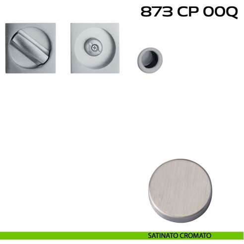 Kit placche incasso quadrate con nottolino Reguitti 873 con frontalino di trascinamento satinato