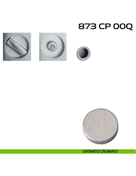 Kit placche incasso quadrate con nottolino Reguitti 873 con frontalino di trascinamento satinato