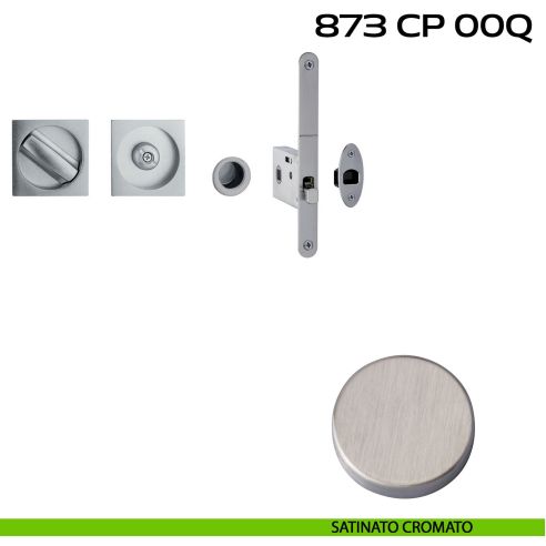 Kit placche incasso quadrate con nottolino Reguitti 873 con frontalino di trascinamento e serratura 026SR cromato