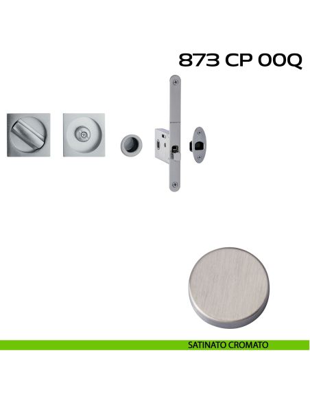 Kit placche incasso quadrate con nottolino Reguitti 873 con frontalino di trascinamento e serratura 026SR cromato