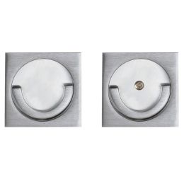 Coppia placche incasso quadrate con doppio anello di presa a filo con vite di connessione passante Reguitti 048