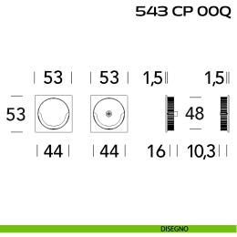 Coppia placche incasso quadrate con doppio anello di presa a filo con vite di connessione passante Reguitti 543 2