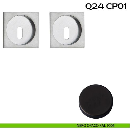 Kit placche incasso quadrate foro chiave Reguitti Q24 nero