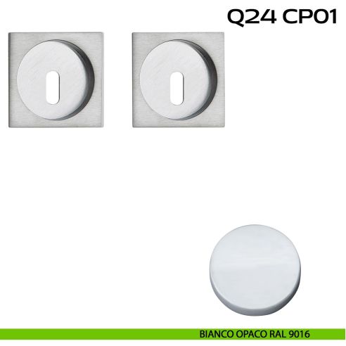 Kit placche incasso quadrate foro chiave Reguitti Q24 bianco