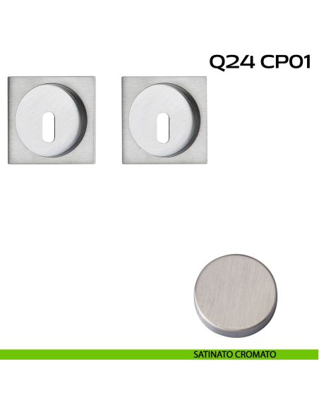 Kit placche incasso quadrate foro chiave Reguitti Q24 satinato