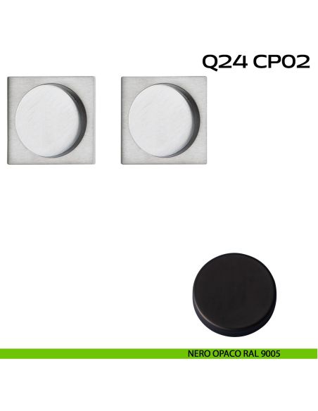 Kit placche incasso quadrate cieche Reguitti Q24 nero