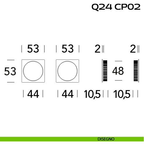 Kit placche incasso quadrate cieche Reguitti Q24 disegno