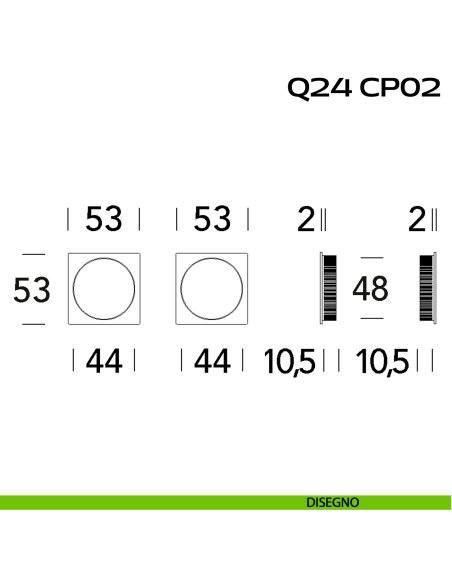 Kit placche incasso quadrate cieche Reguitti Q24 disegno