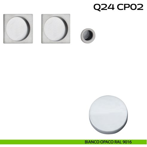 Kit placche incasso quadrate cieche Reguitti Q24 con frontalino di trascinamento bianco