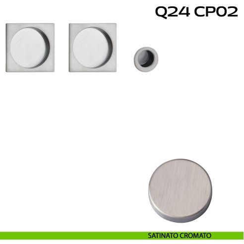 Kit placche incasso quadrate cieche Reguitti Q24 con frontalino di trascinamento satinato