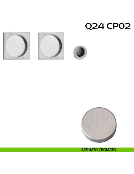 Kit placche incasso quadrate cieche Reguitti Q24 con frontalino di trascinamento satinato