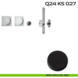 Kit placche incasso quadrate con foro chiave a spillo Reguitti Q24 con frontalino di trascinamento e serratura 027SR 2
