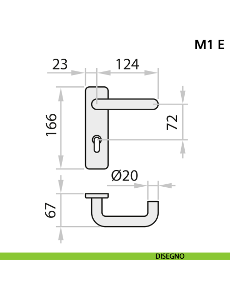 Maniglia M1 E con LED Ninz 3101050.021 per Proget e Univer