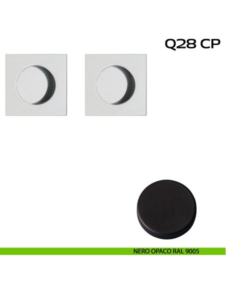 Kit placche incasso quadrate cieche Reguitti Q28 nero