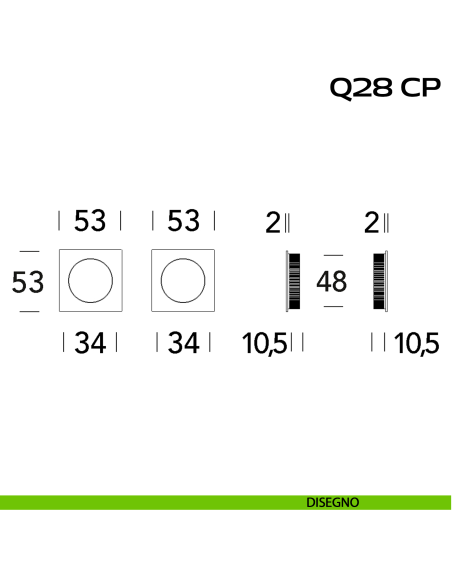 Kit placche incasso quadrate cieche Reguitti Q28 disegno