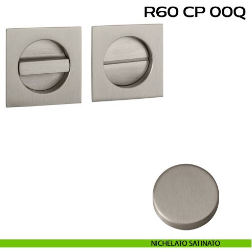 Placche incasso quadrate con nottolino Reguitti R60 nichelato