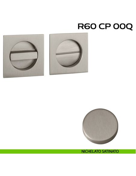 Placche incasso quadrate con nottolino Reguitti R60 nichelato