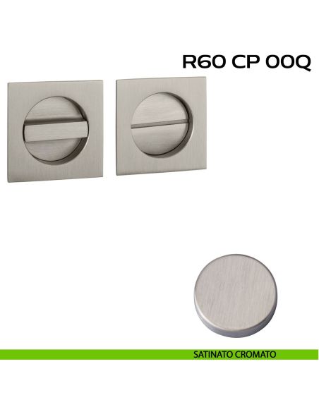 Placche incasso quadrate con nottolino Reguitti R60 satinato