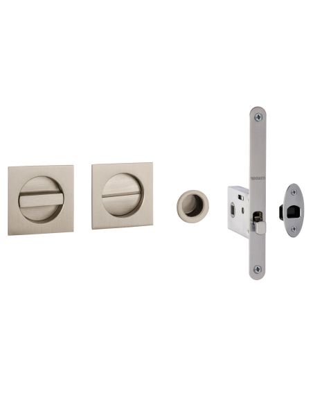 Kit placche incasso quadrate con nottolino Reguitti R60 con frontalino di trascinamento e serratura 026SR