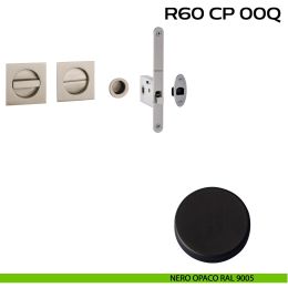 Kit placche incasso quadrate con nottolino Reguitti R60 con frontalino di trascinamento e serratura 026SR 2