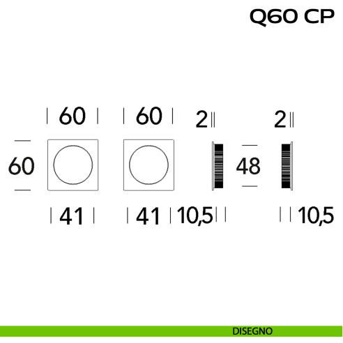 Kit placche incasso quadrate cieche Reguitti Q60