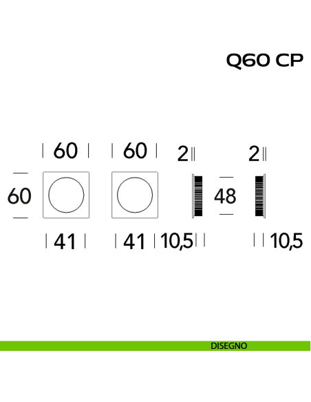 Kit placche incasso quadrate cieche Reguitti Q60