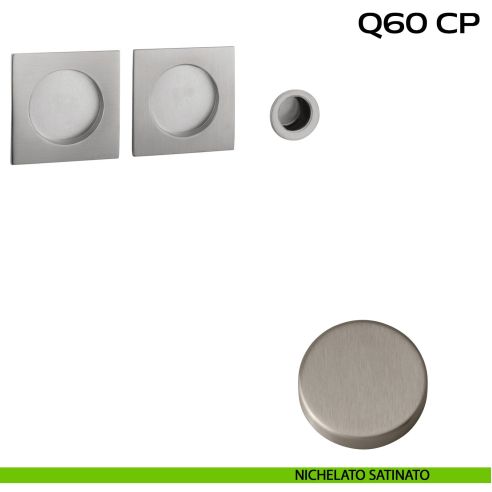 Kit placche incasso quadrate cieche Reguitti Q60 con frontalino di trascinamento nichel