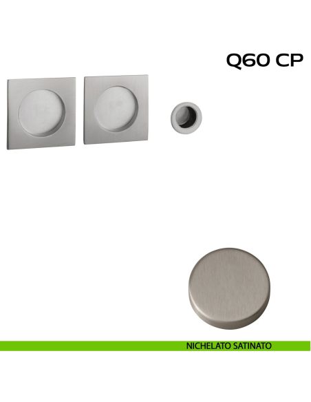 Kit placche incasso quadrate cieche Reguitti Q60 con frontalino di trascinamento nichel