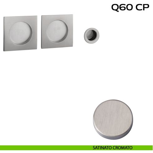 Kit placche incasso quadrate cieche Reguitti Q60 con frontalino di trascinamento satinato